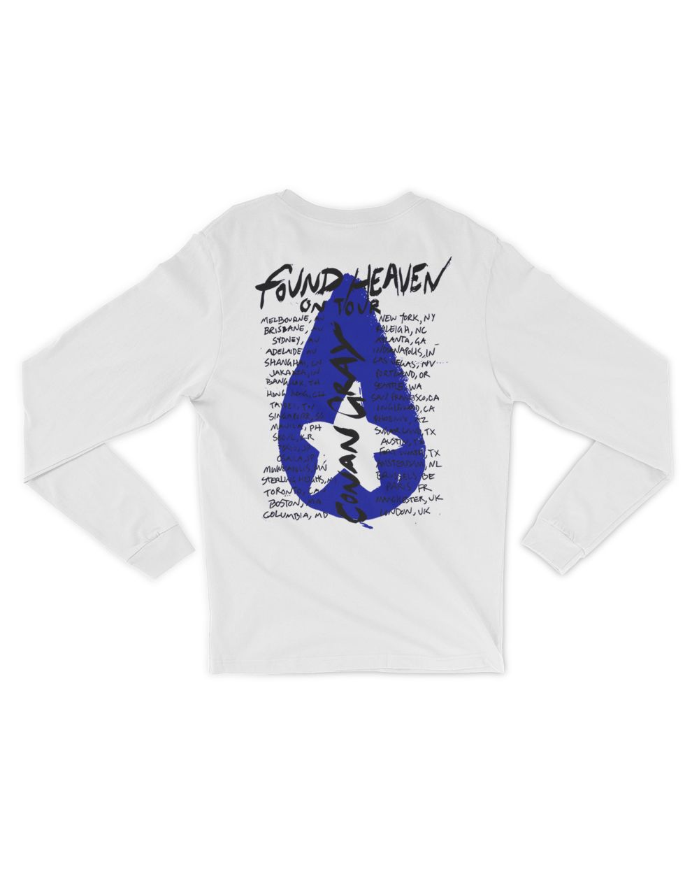 Found Heaven On Tour 2024 Dateback Men's Long Sleeved T-Shirt white s